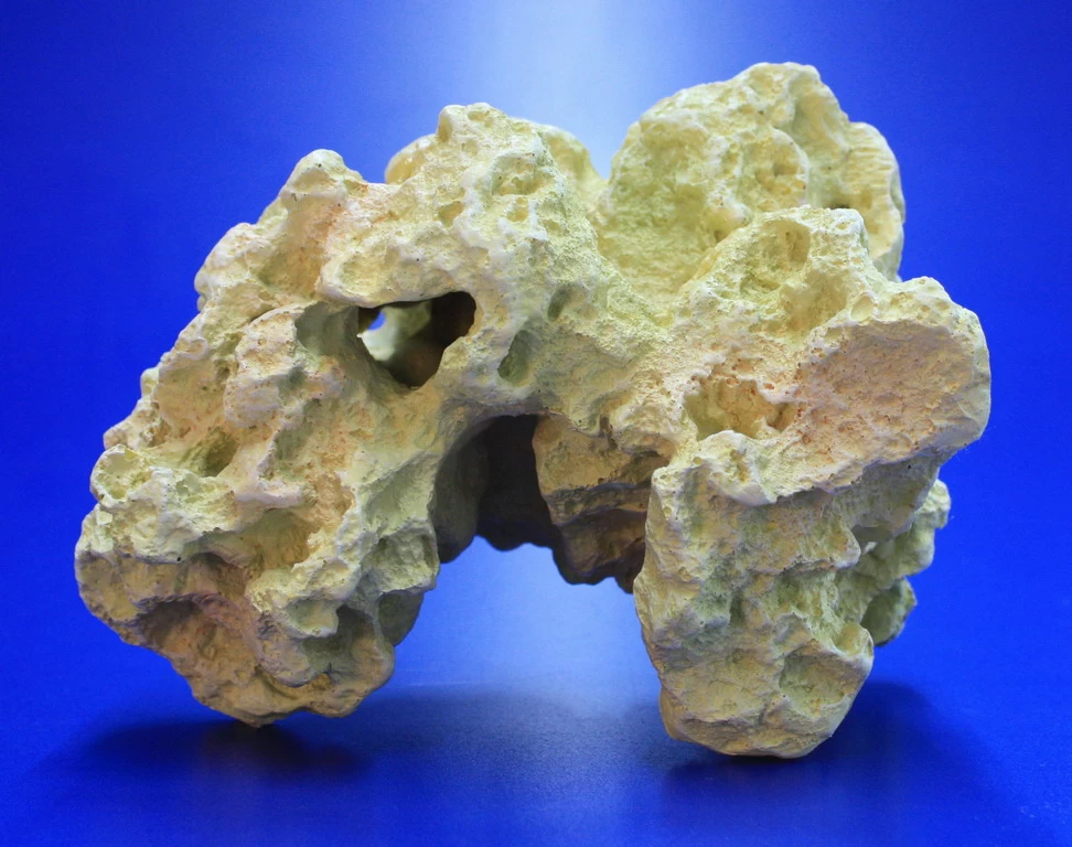 Lochstein Gr. M Mit Höhle - Ca. 16x14x19,5 Cm - Künstlicher Gelb-rötlicher Mondstein 3 Lochstein Gr. M Mit Höhle - Ca. 16x14x19,5 Cm - Künstlicher Gelb-rötlicher Mondstein