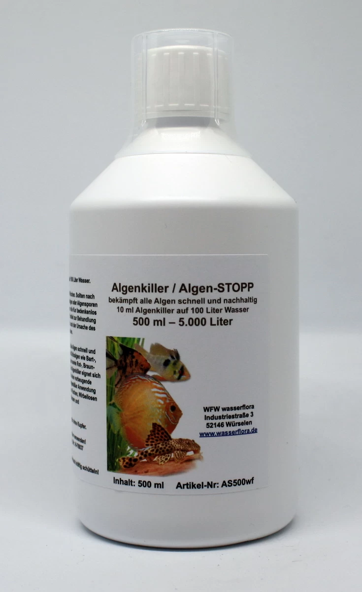 500 Ml Algenkiller / Algen-STOPP Für 5.000 Liter Aquarium-Wasser 3 500 Ml Algenkiller / Algen-STOPP Für 5.000 Liter Aquarium-Wasser